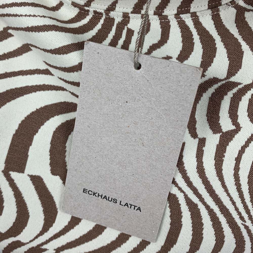 ECKHAUS LATTA Beige Brown Print Viscose Blend Turtleneck Pullover - Picture 8 of 8